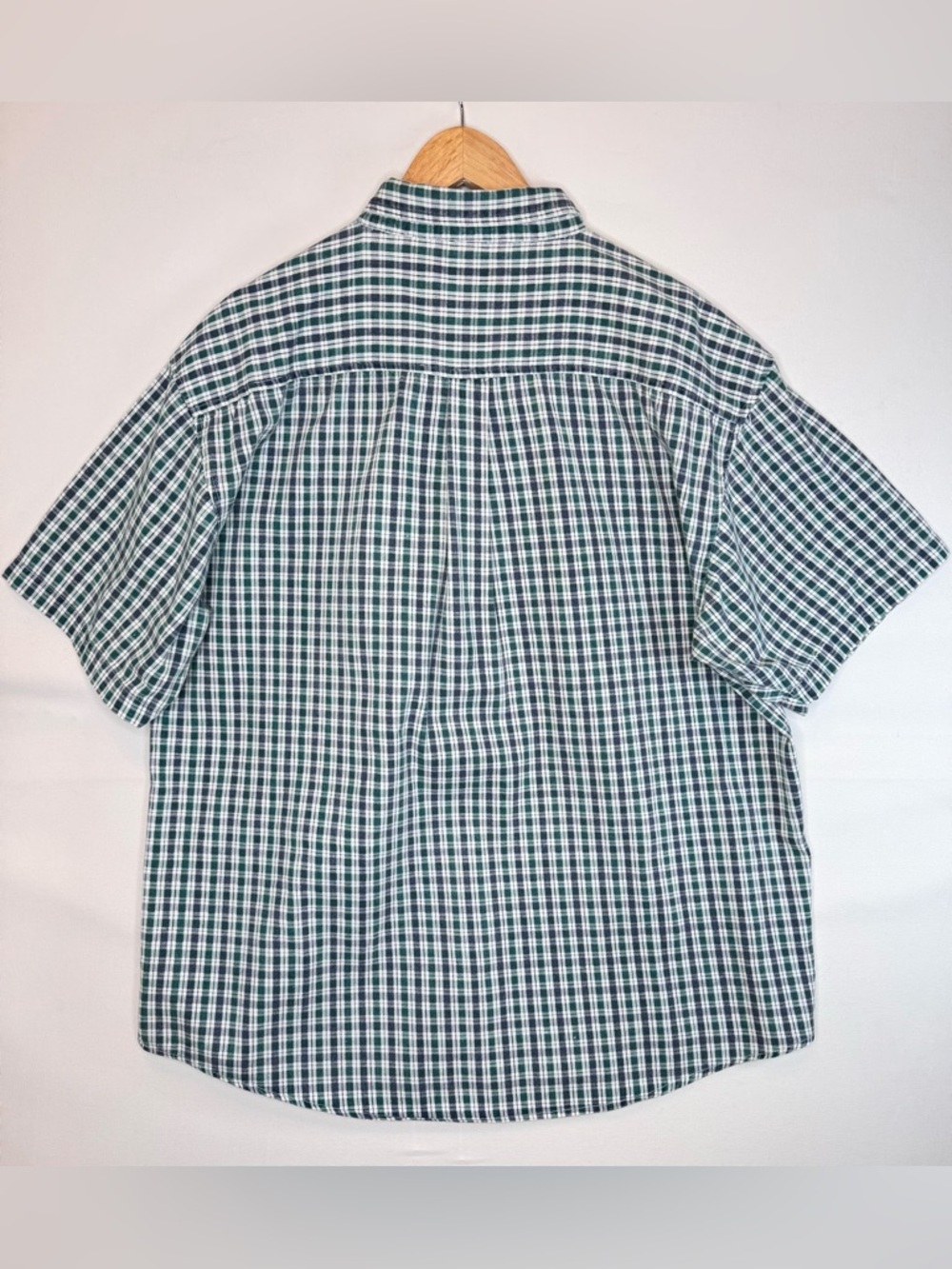 Faded Glory Short Sleeve Button-Up Twill Blue, Green, White Plaid Shirt size XL - Picture 6 of 6